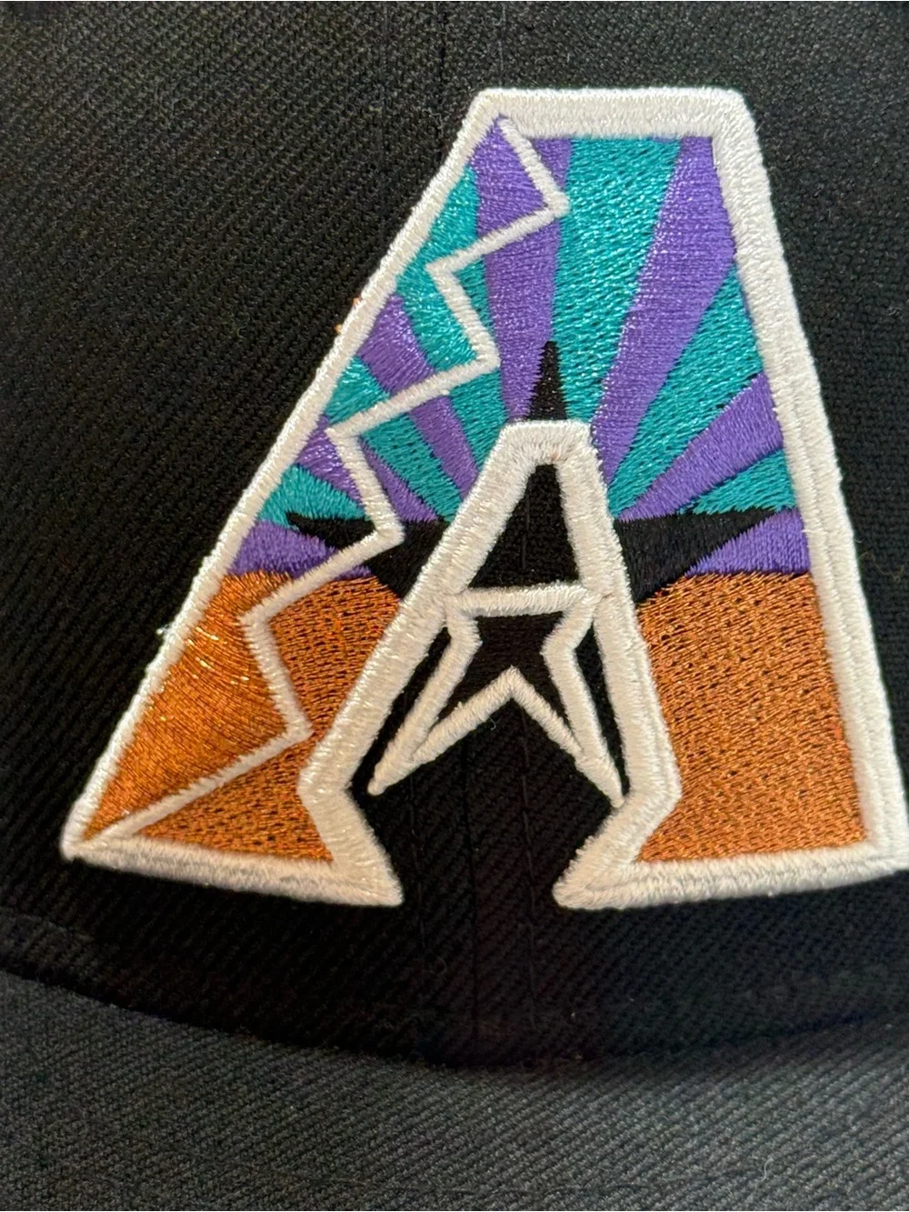 Arizona Diamondbacks New Era 59Fifty Black Retro Color/ Copper Logo MLB 7 5/8